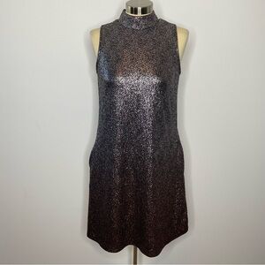 Cato Metallic Rose Gold Sparkle Ombré Dress